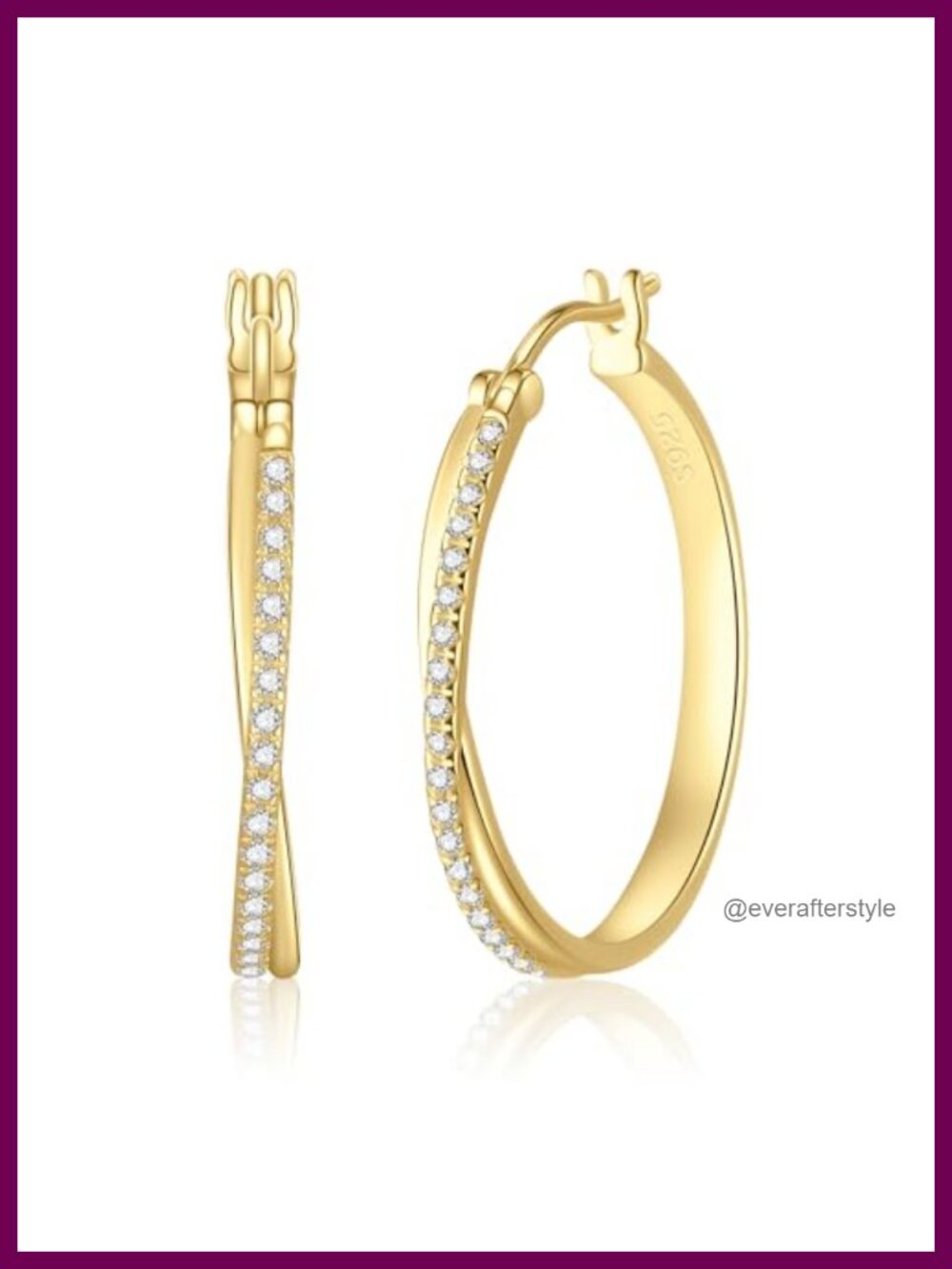 14K Gold Vermeil Sterling Silver Hoop Earrings for Women 28mm